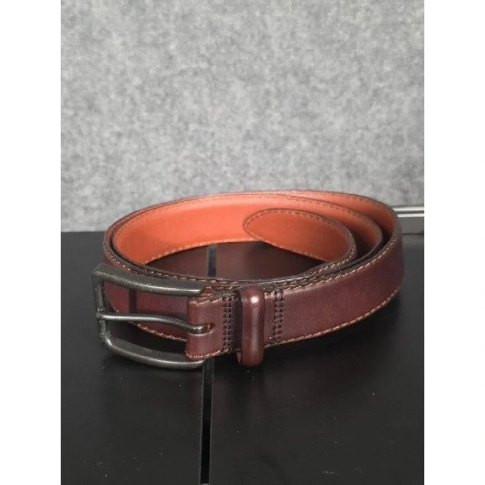 Cremieux Mens‎ Italian Full Grain Leather Belt Brown Sz 40 Dress Casual Workwear